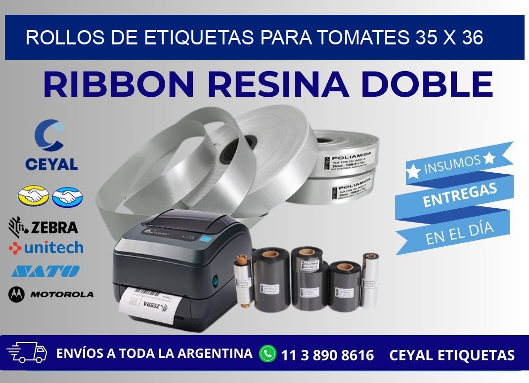 ROLLOS DE ETIQUETAS PARA TOMATES 35 x 36