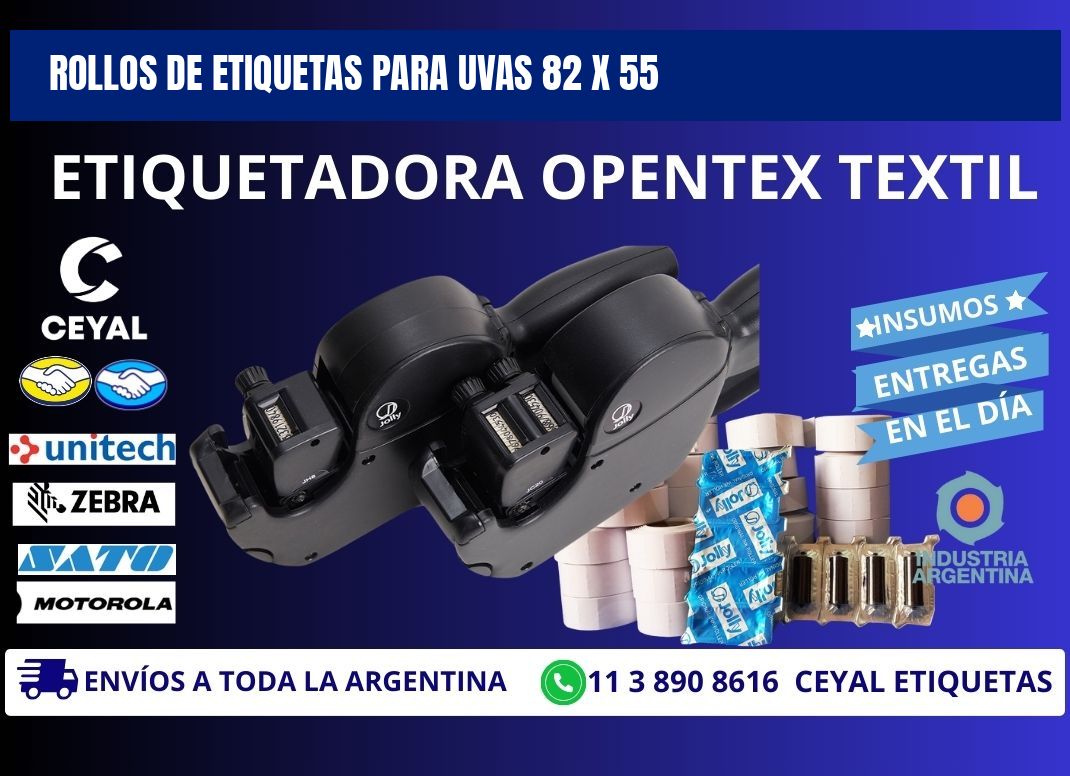 ROLLOS DE ETIQUETAS PARA UVAS 82 x 55
