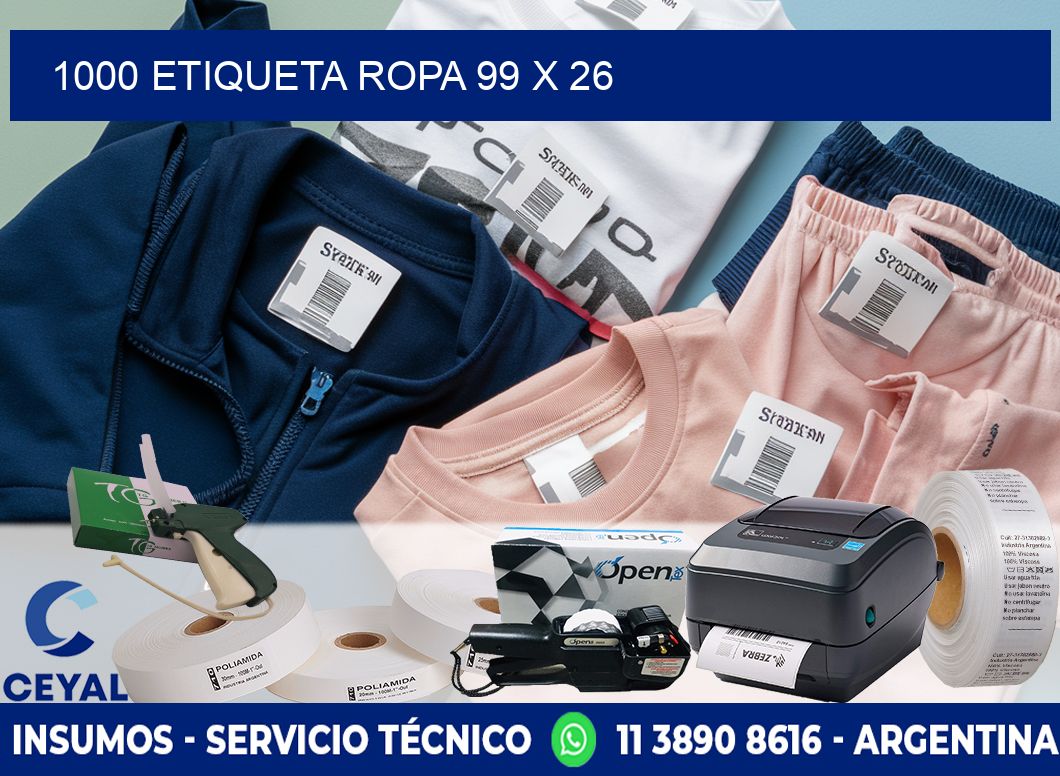 1000 ETIQUETA ROPA 99 x 26