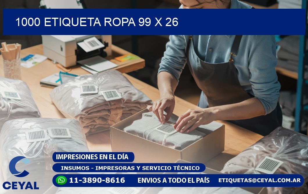 1000 ETIQUETA ROPA 99 x 26