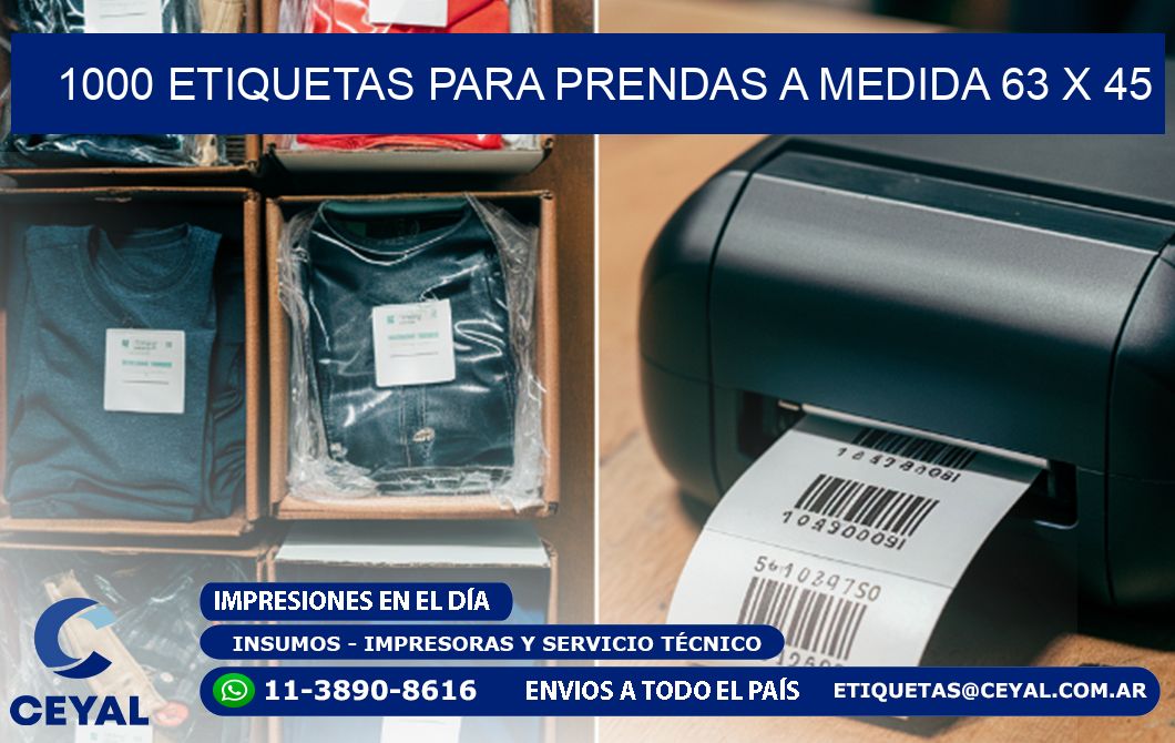 1000 ETIQUETAS PARA PRENDAS A MEDIDA 63 x 45