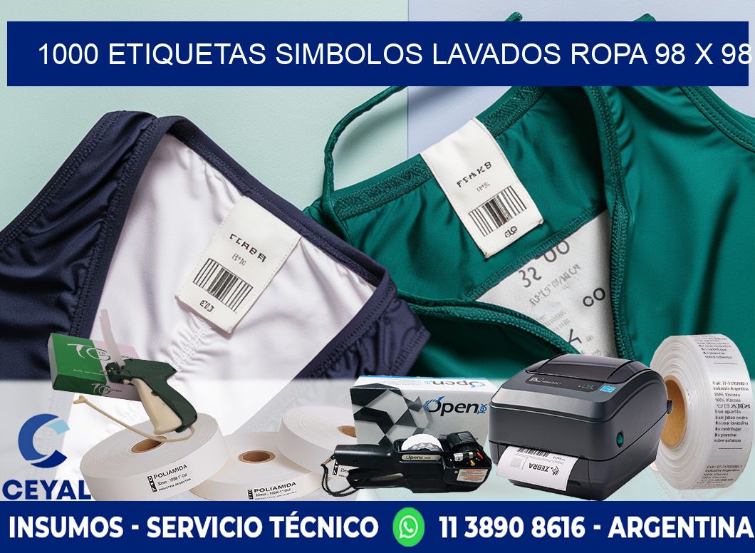 1000 ETIQUETAS SIMBOLOS LAVADOS ROPA 98 x 98