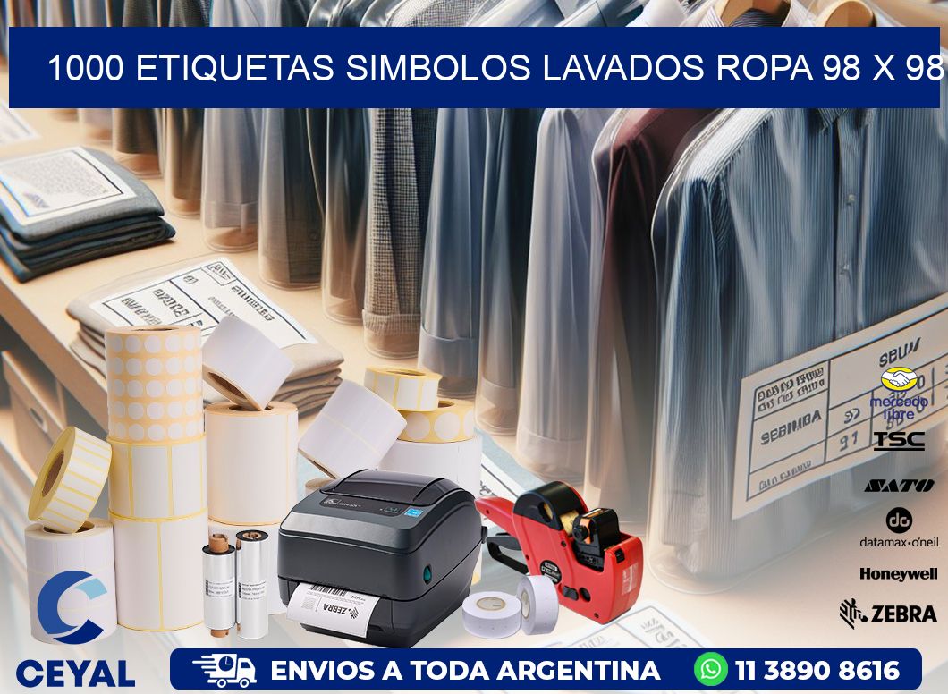 1000 ETIQUETAS SIMBOLOS LAVADOS ROPA 98 x 98