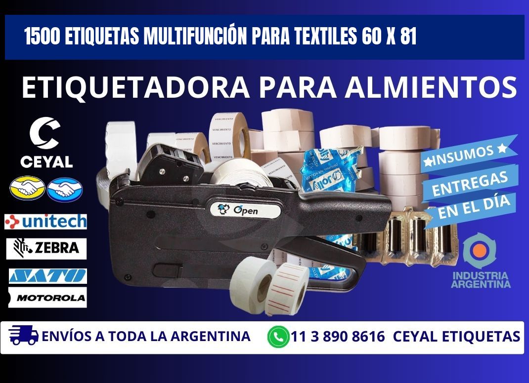 1500 ETIQUETAS MULTIFUNCIÓN PARA TEXTILES 60 x 81