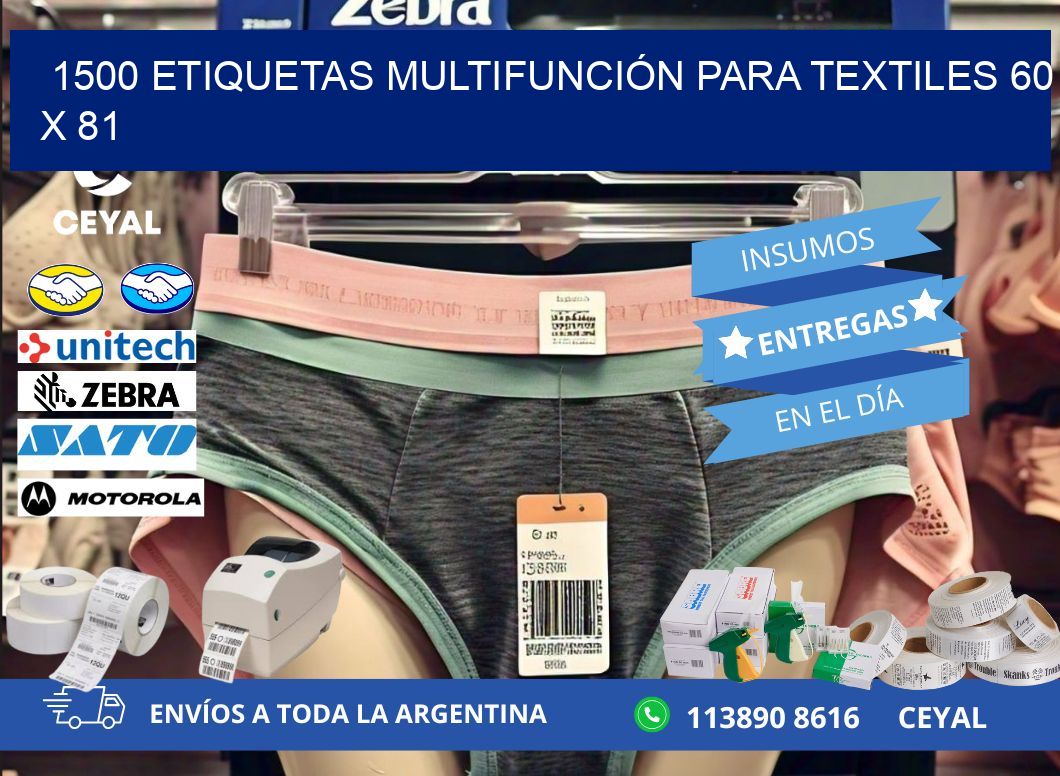 1500 ETIQUETAS MULTIFUNCIÓN PARA TEXTILES 60 x 81