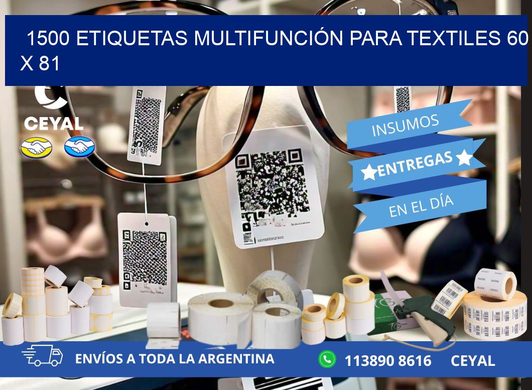 1500 ETIQUETAS MULTIFUNCIÓN PARA TEXTILES 60 x 81