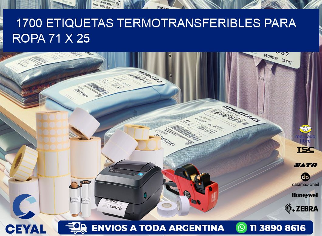 1700 ETIQUETAS TERMOTRANSFERIBLES PARA ROPA 71 x 25