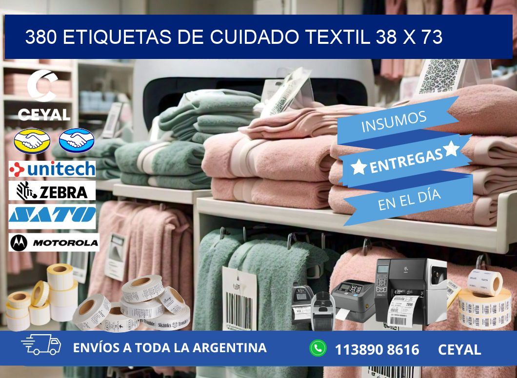 380 ETIQUETAS DE CUIDADO TEXTIL 38 x 73