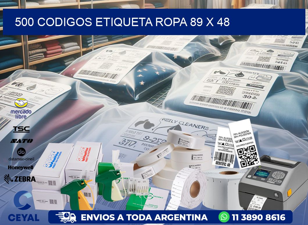 500 CODIGOS ETIQUETA ROPA 89 x 48