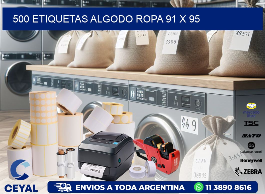 500 ETIQUETAS ALGODO ROPA 91 x 95