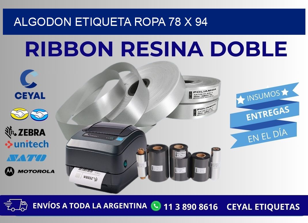 ALGODON ETIQUETA ROPA 78 x 94