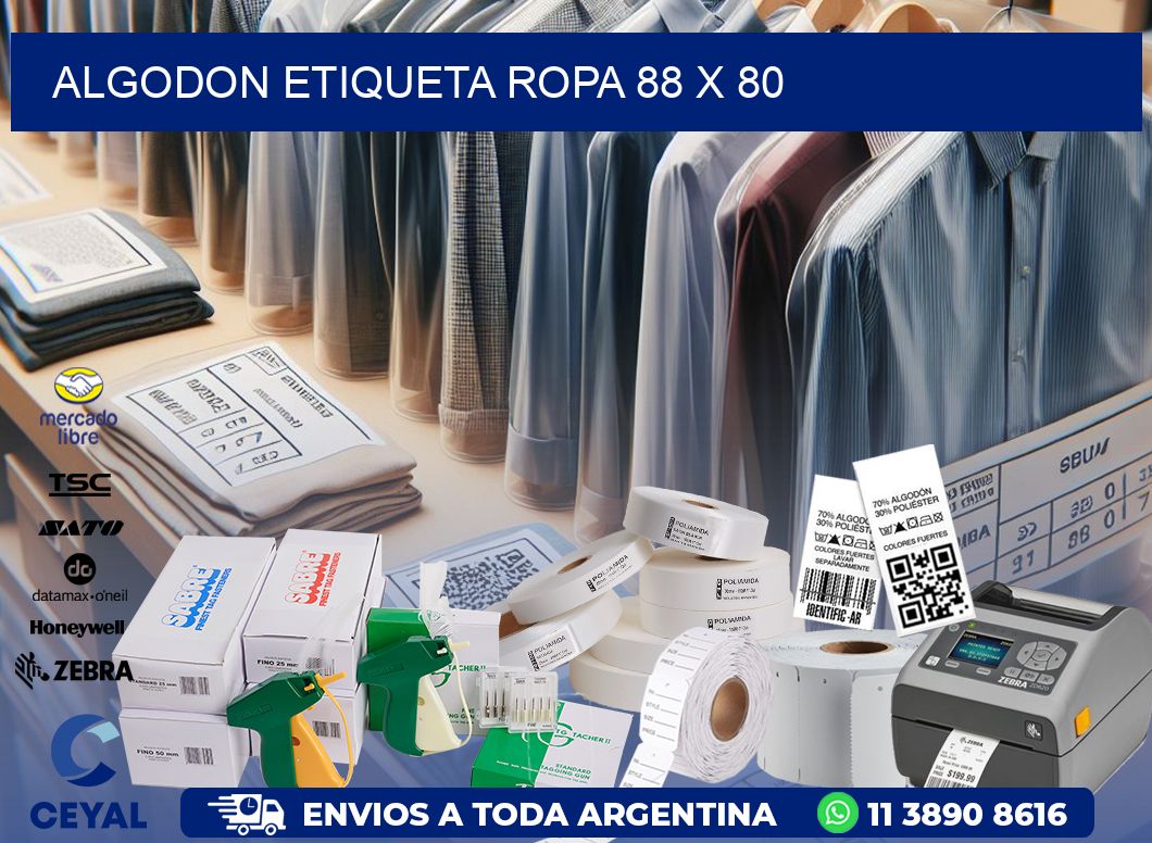 ALGODON ETIQUETA ROPA 88 x 80