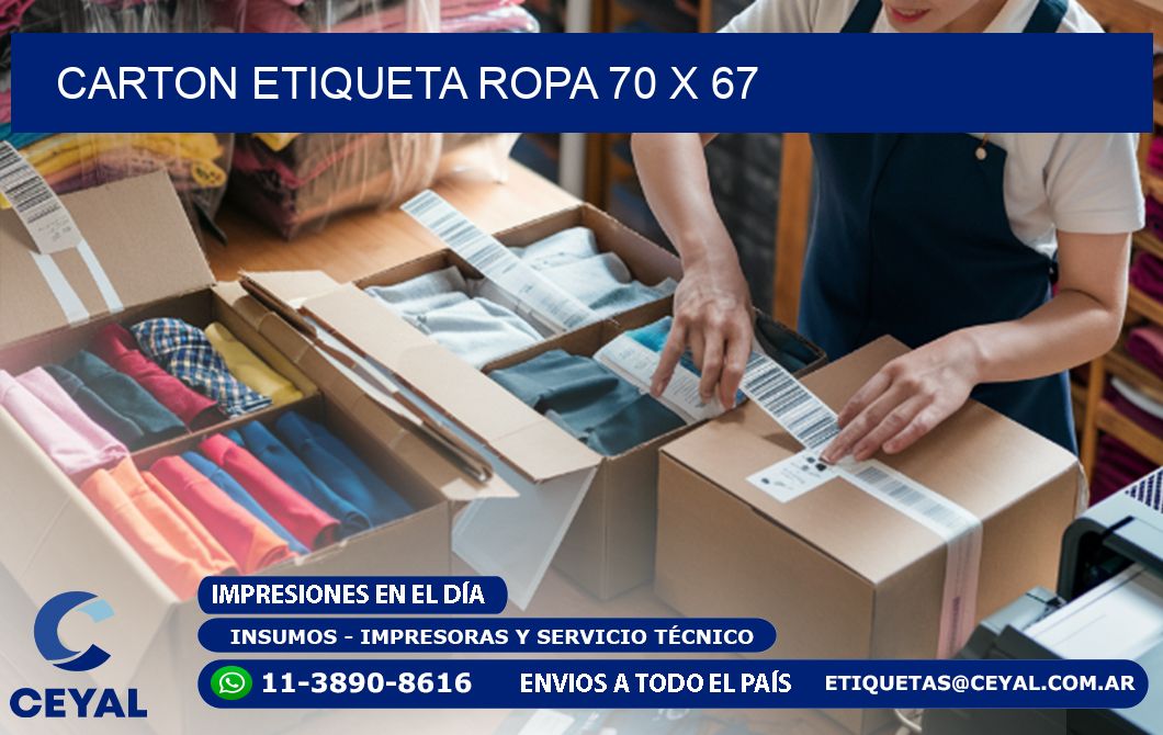 CARTON ETIQUETA ROPA 70 x 67