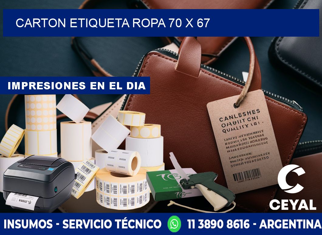 CARTON ETIQUETA ROPA 70 x 67