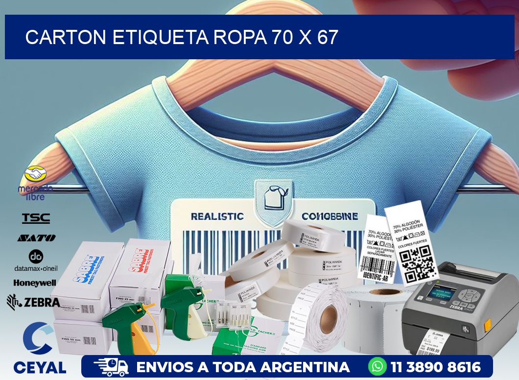 CARTON ETIQUETA ROPA 70 x 67