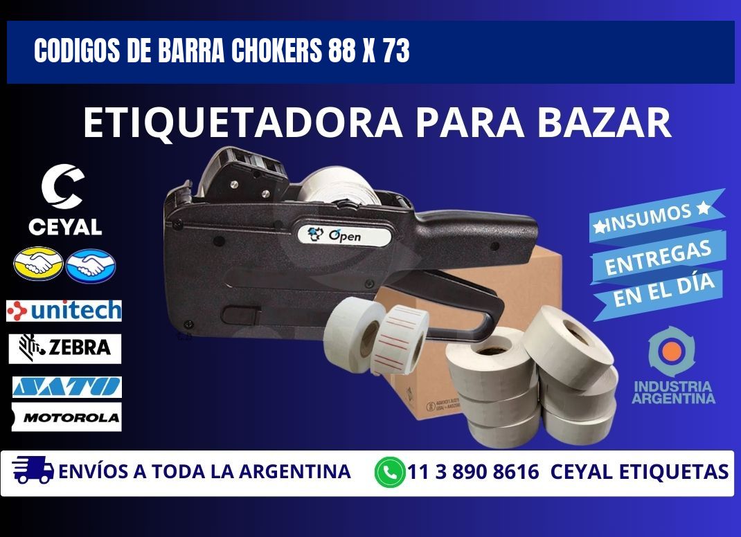 CODIGOS DE BARRA CHOKERS 88 x 73