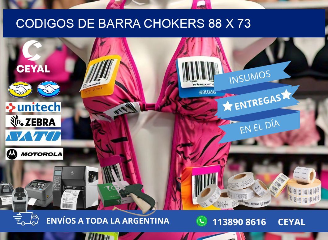 CODIGOS DE BARRA CHOKERS 88 x 73