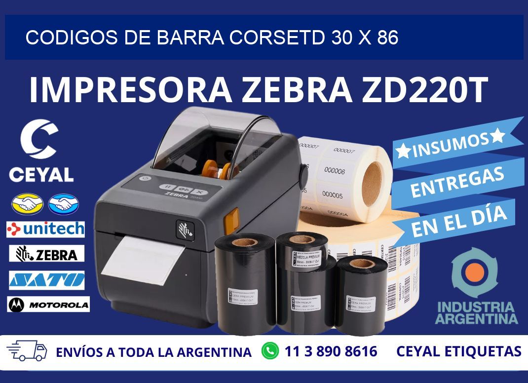 CODIGOS DE BARRA CORSETD 30 x 86