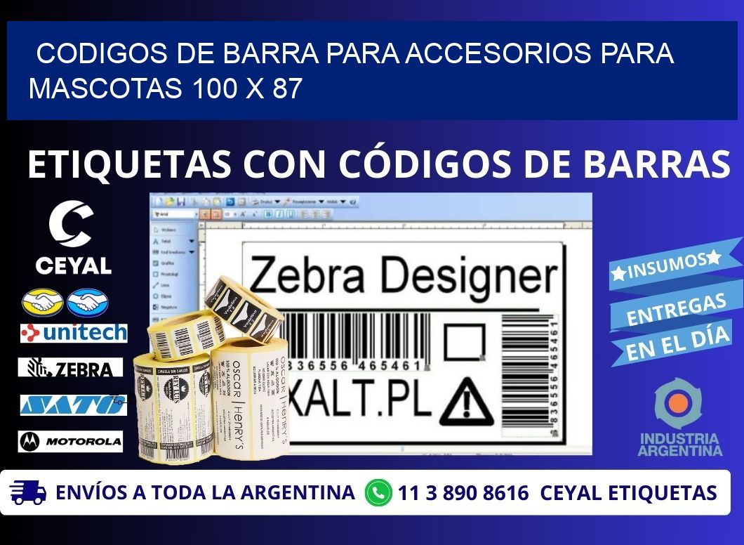 CODIGOS DE BARRA PARA ACCESORIOS PARA MASCOTAS 100 x 87