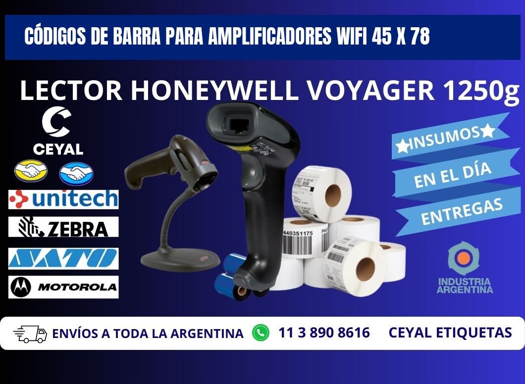 CÓDIGOS DE BARRA PARA AMPLIFICADORES WIFI 45 x 78