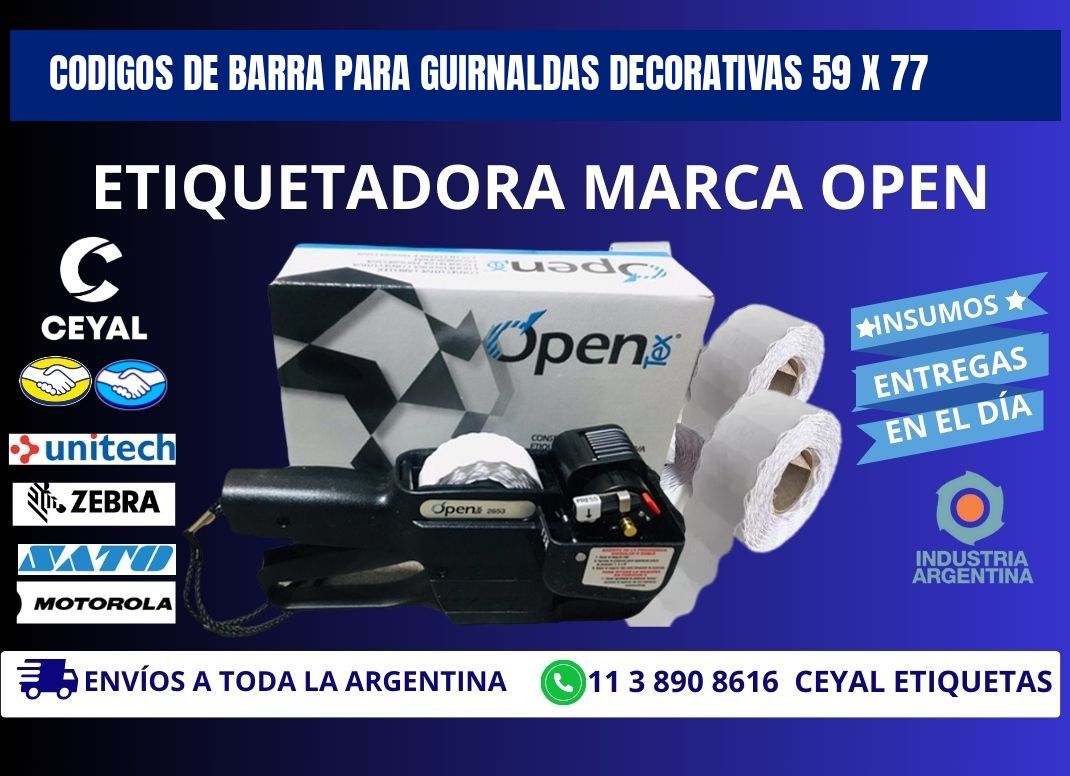 CODIGOS DE BARRA PARA GUIRNALDAS DECORATIVAS 59 x 77