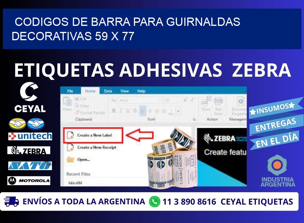 CODIGOS DE BARRA PARA GUIRNALDAS DECORATIVAS 59 x 77