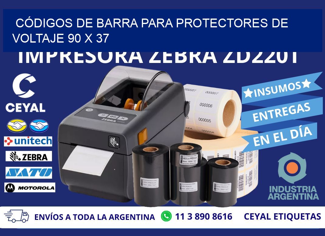 CÓDIGOS DE BARRA PARA PROTECTORES DE VOLTAJE 90 x 37