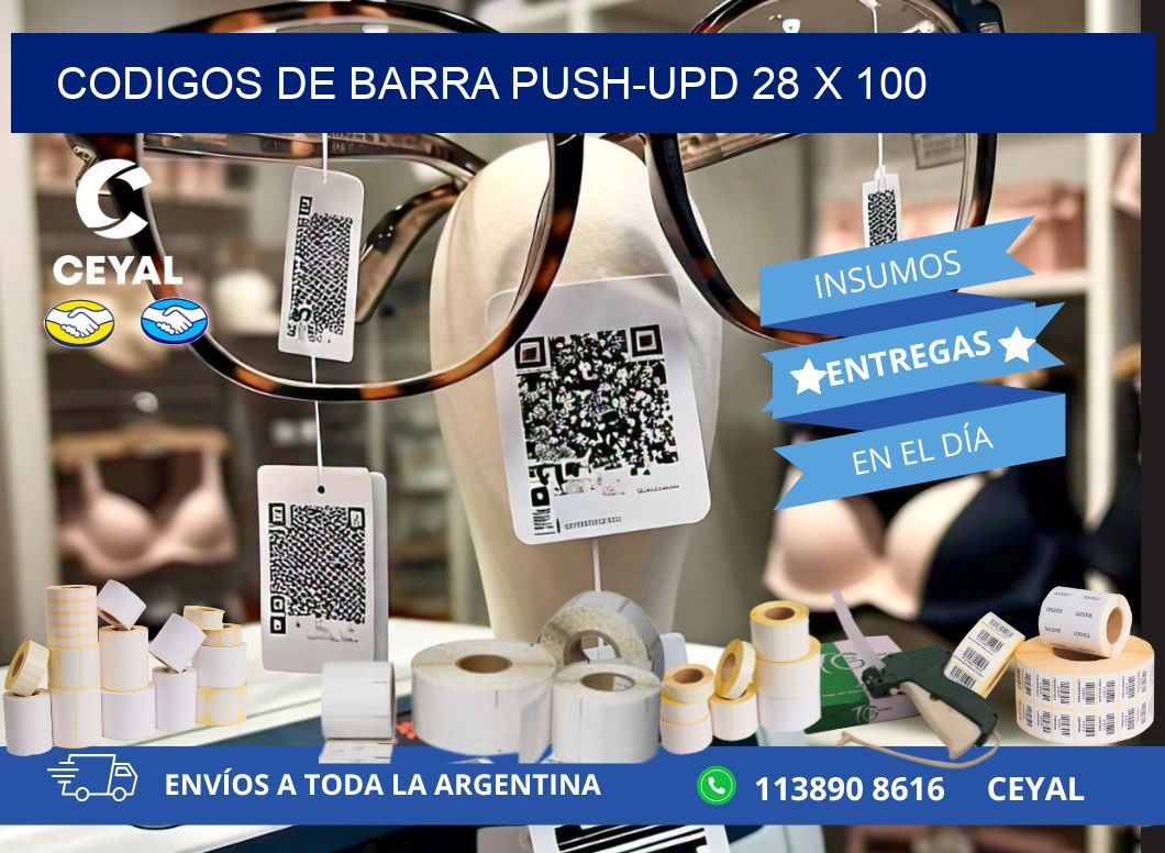 CODIGOS DE BARRA PUSH-UPD 28 x 100