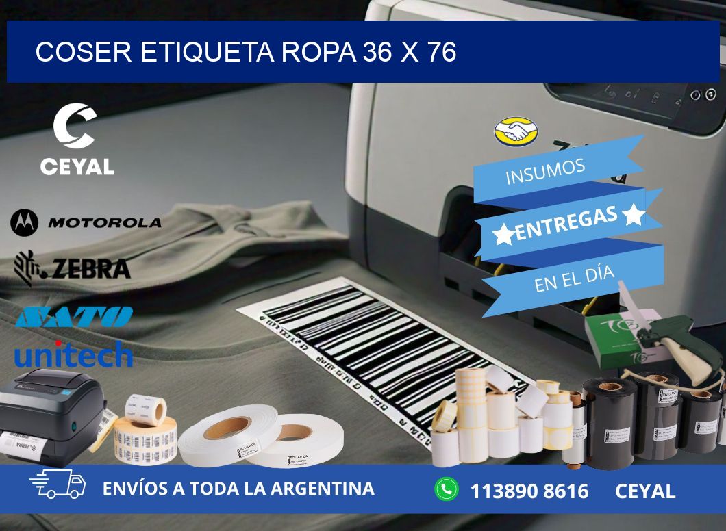 COSER ETIQUETA ROPA 36 x 76