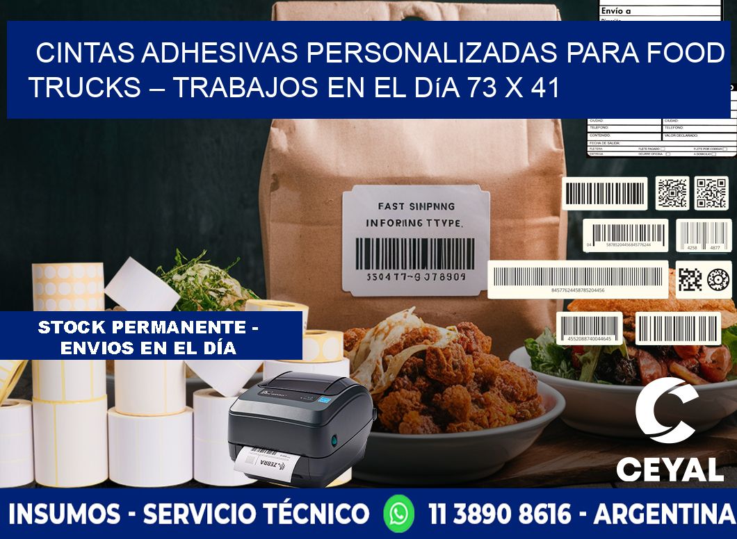 Cintas adhesivas personalizadas para food trucks – Trabajos en el día 73 x 41