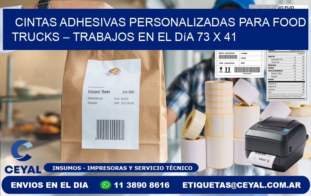 Cintas adhesivas personalizadas para food trucks – Trabajos en el día 73 x 41