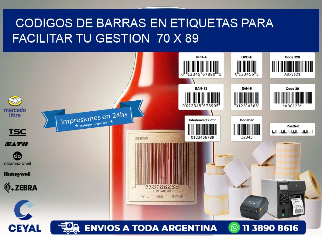 Codigos de Barras en Etiquetas para Facilitar tu Gestion  70 x 89