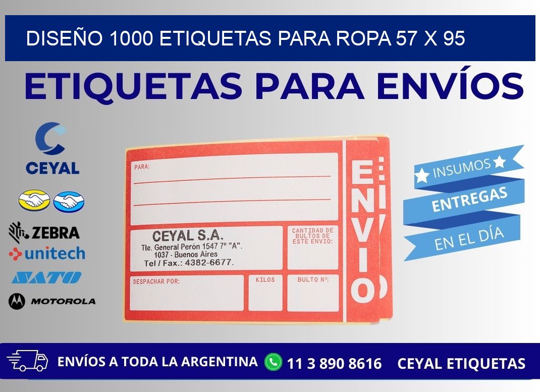 DISEÑO 1000 ETIQUETAS PARA ROPA 57 x 95