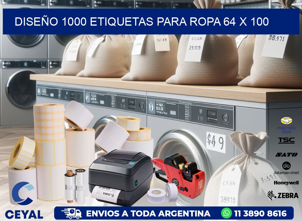 DISEÑO 1000 ETIQUETAS PARA ROPA 64 x 100