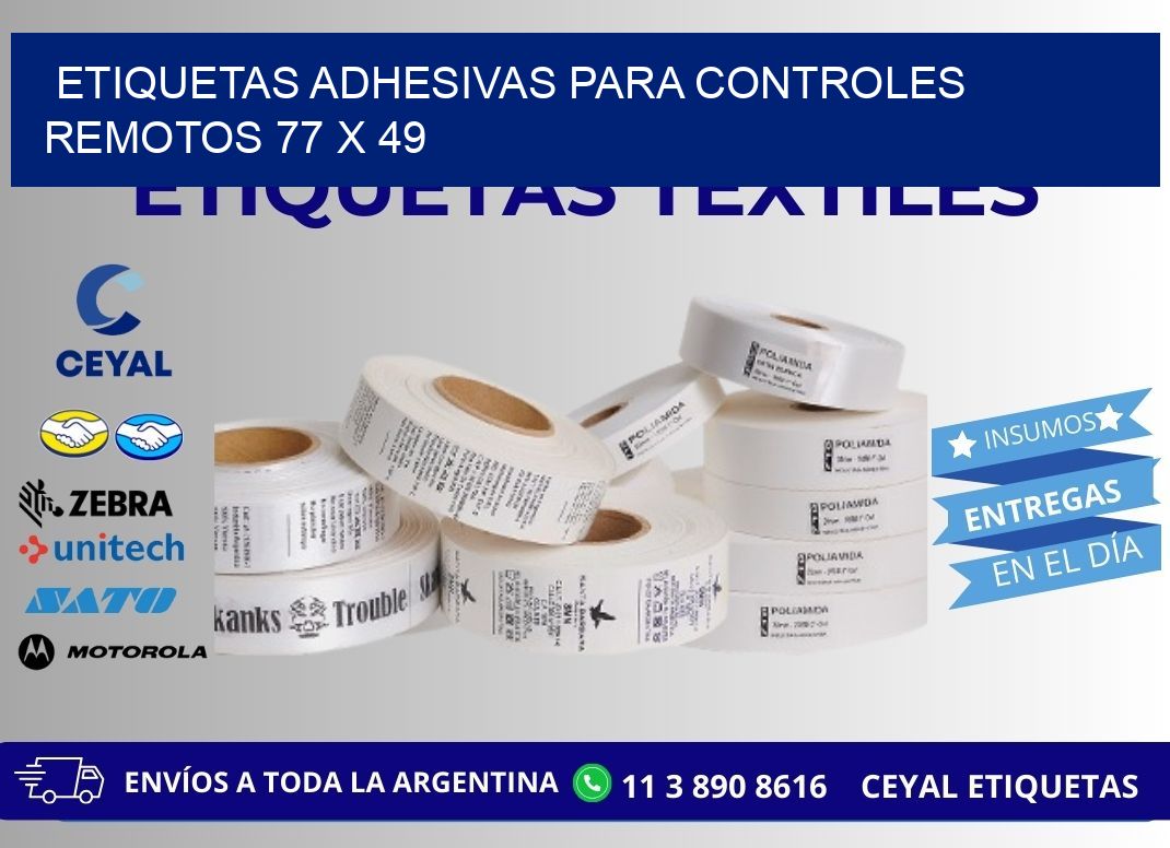 ETIQUETAS ADHESIVAS PARA CONTROLES REMOTOS 77 x 49