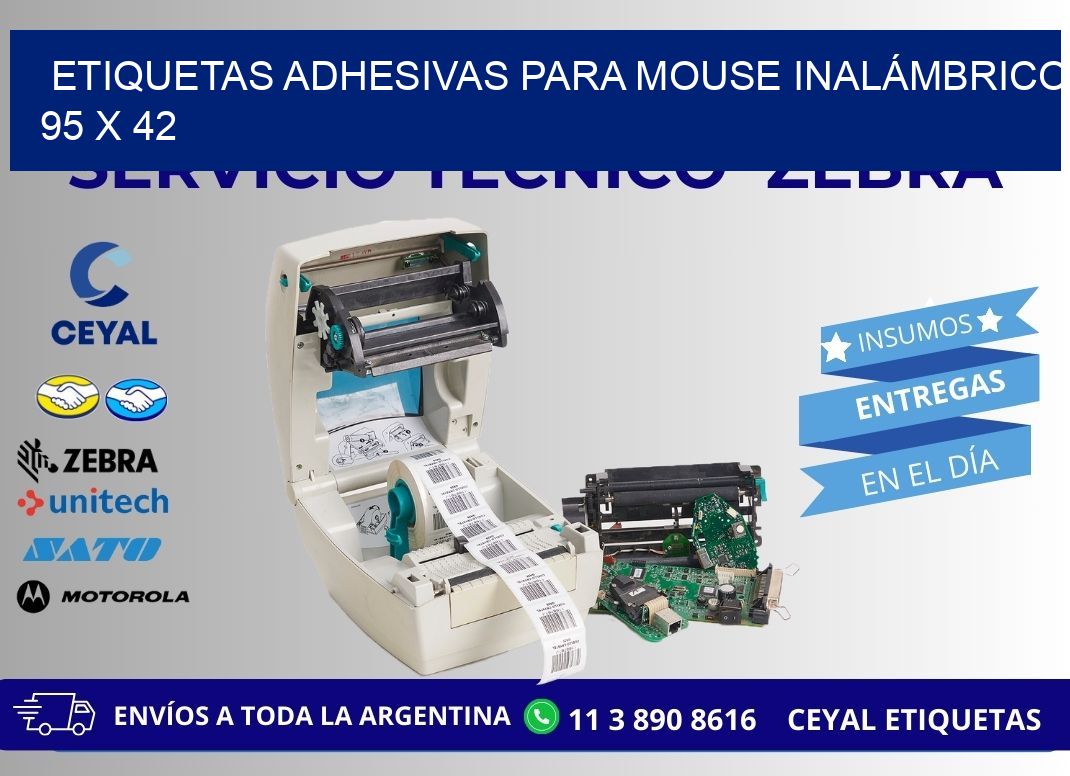 ETIQUETAS ADHESIVAS PARA MOUSE INALÁMBRICO 95 x 42