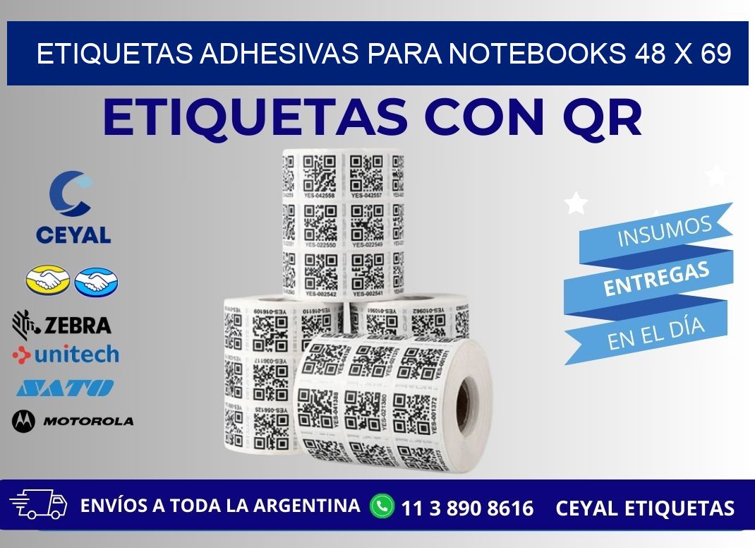 ETIQUETAS ADHESIVAS PARA NOTEBOOKS 48 x 69