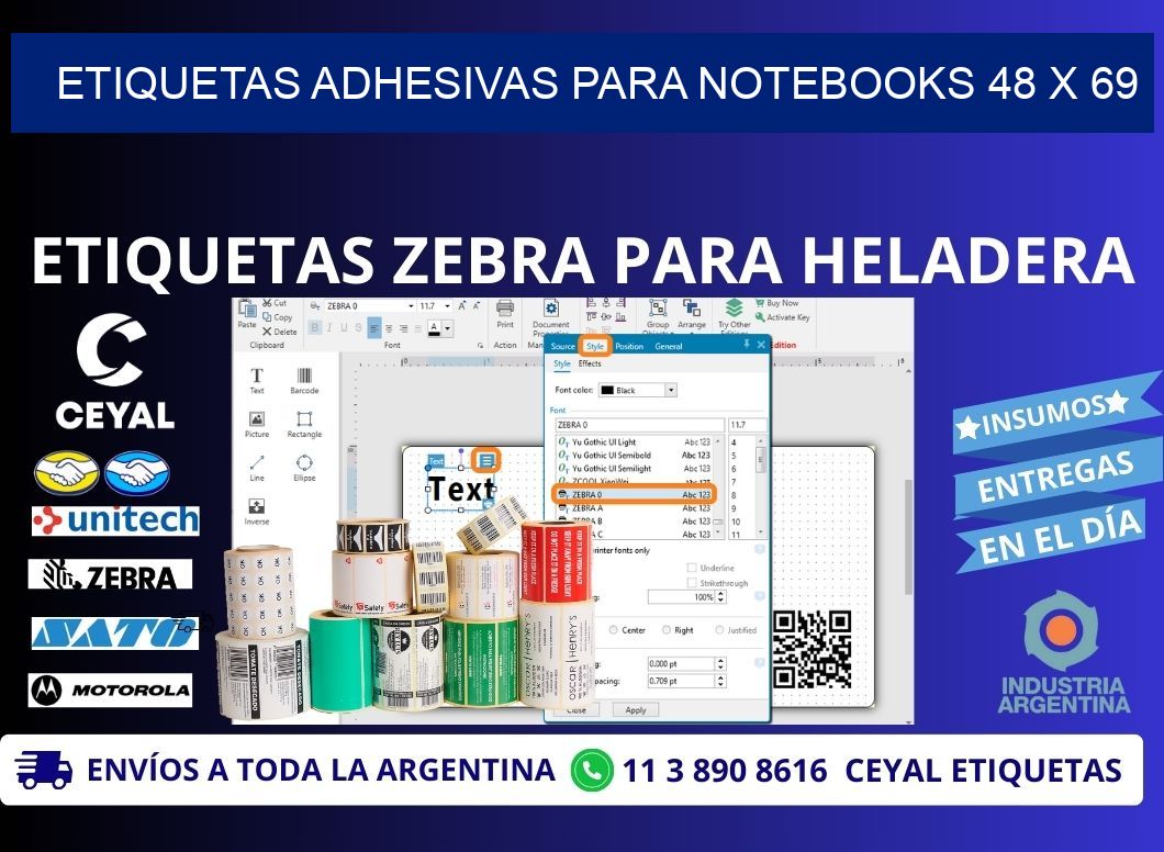 ETIQUETAS ADHESIVAS PARA NOTEBOOKS 48 x 69