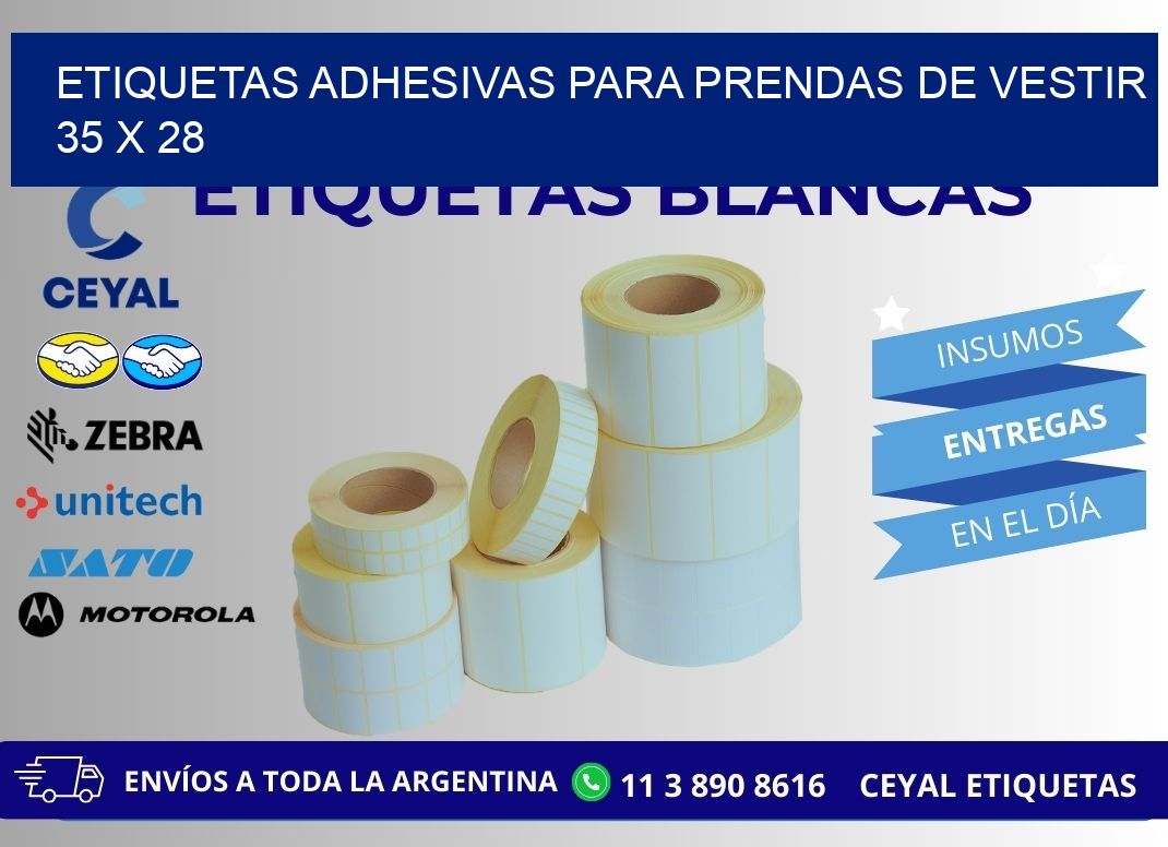 ETIQUETAS ADHESIVAS PARA PRENDAS DE VESTIR  35 x 28