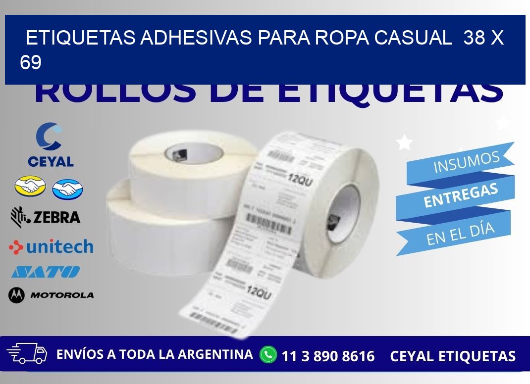 ETIQUETAS ADHESIVAS PARA ROPA CASUAL 38 x 69