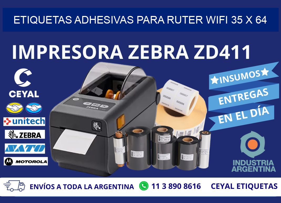 ETIQUETAS ADHESIVAS PARA RUTER WIFI 35 x 64