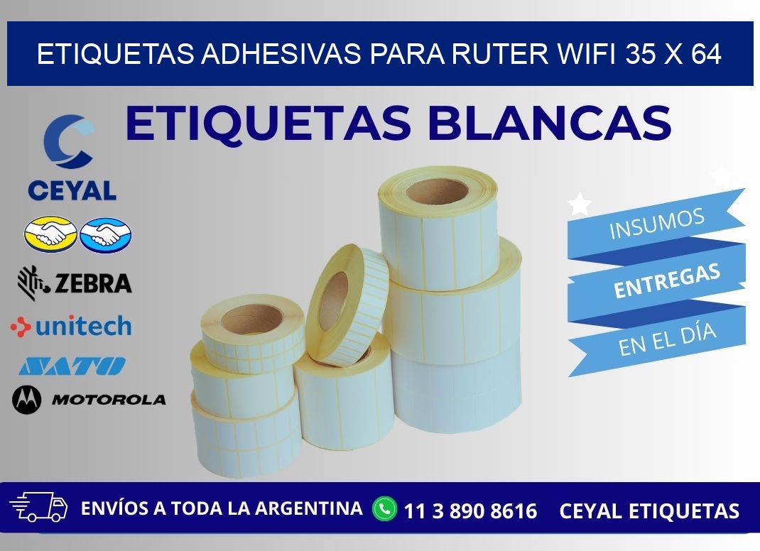 ETIQUETAS ADHESIVAS PARA RUTER WIFI 35 x 64