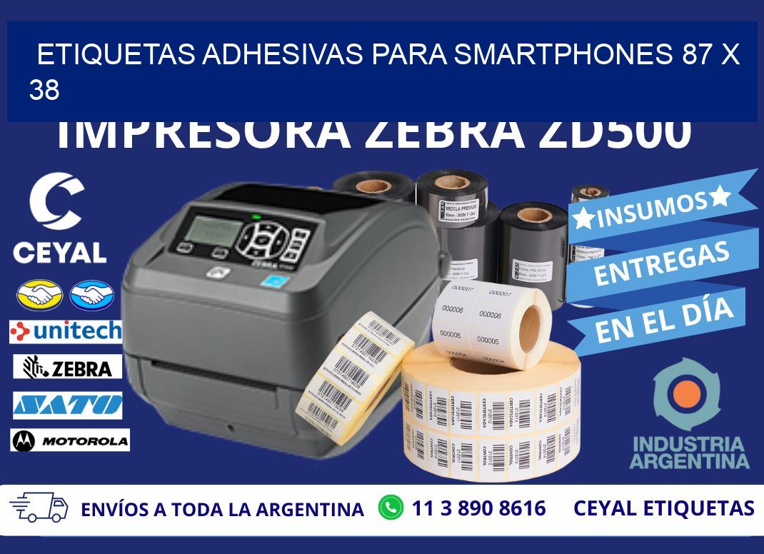 ETIQUETAS ADHESIVAS PARA SMARTPHONES 87 x 38