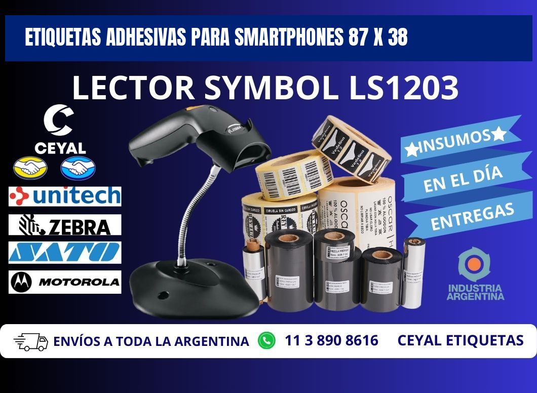 ETIQUETAS ADHESIVAS PARA SMARTPHONES 87 x 38