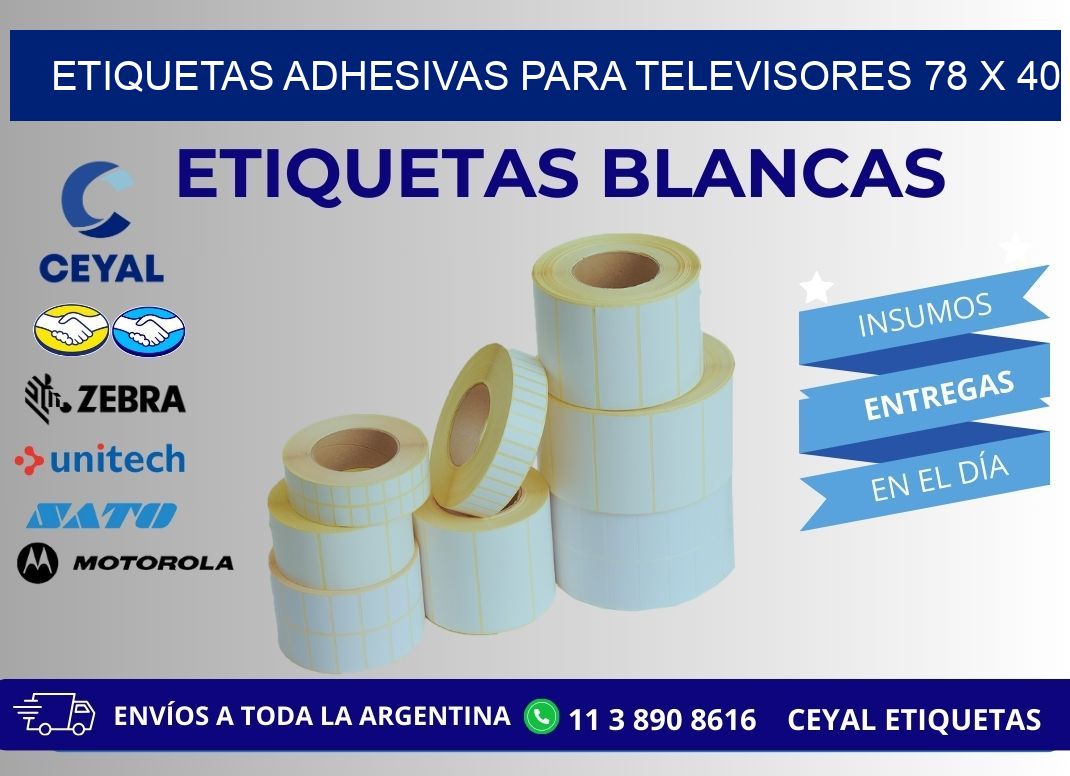 ETIQUETAS ADHESIVAS PARA TELEVISORES 78 x 40