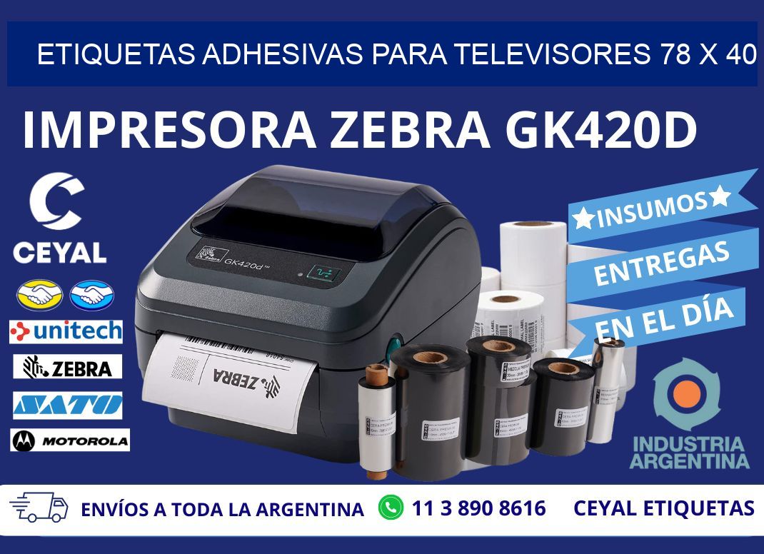 ETIQUETAS ADHESIVAS PARA TELEVISORES 78 x 40