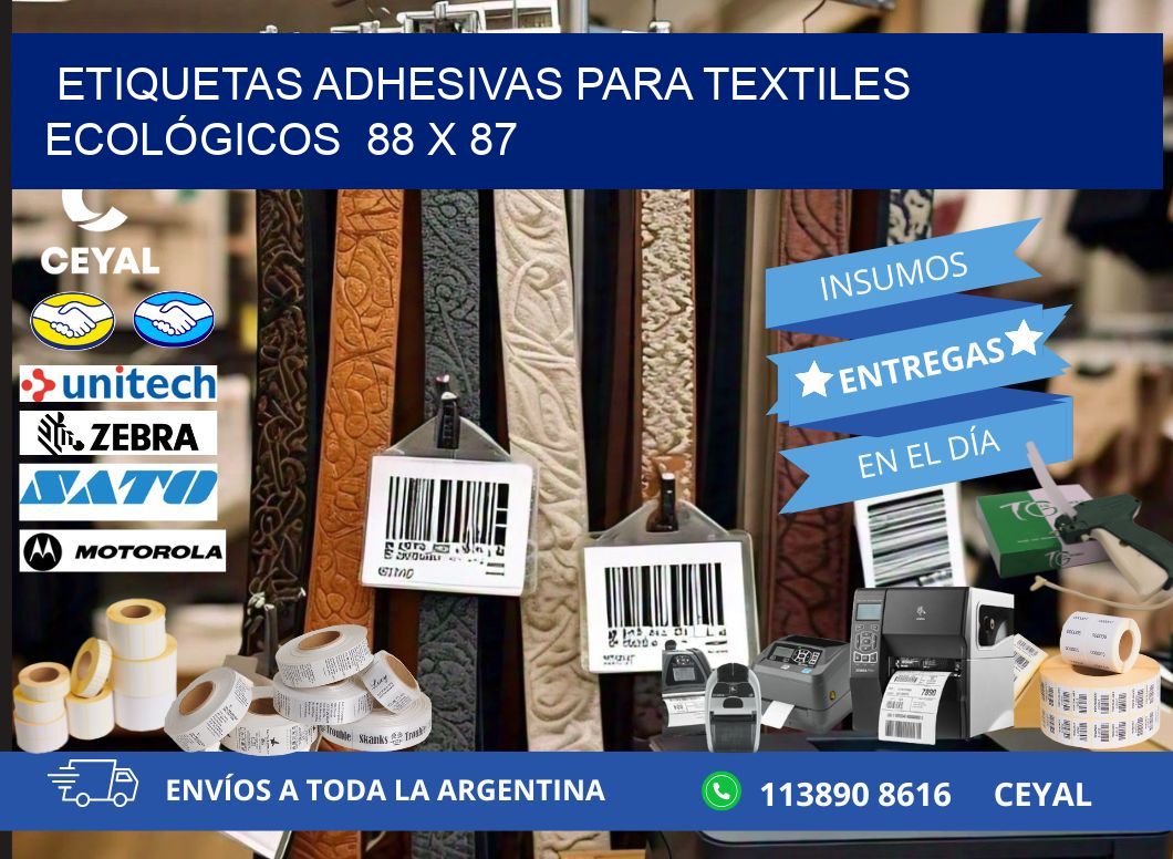 ETIQUETAS ADHESIVAS PARA TEXTILES ECOLÓGICOS  88 x 87