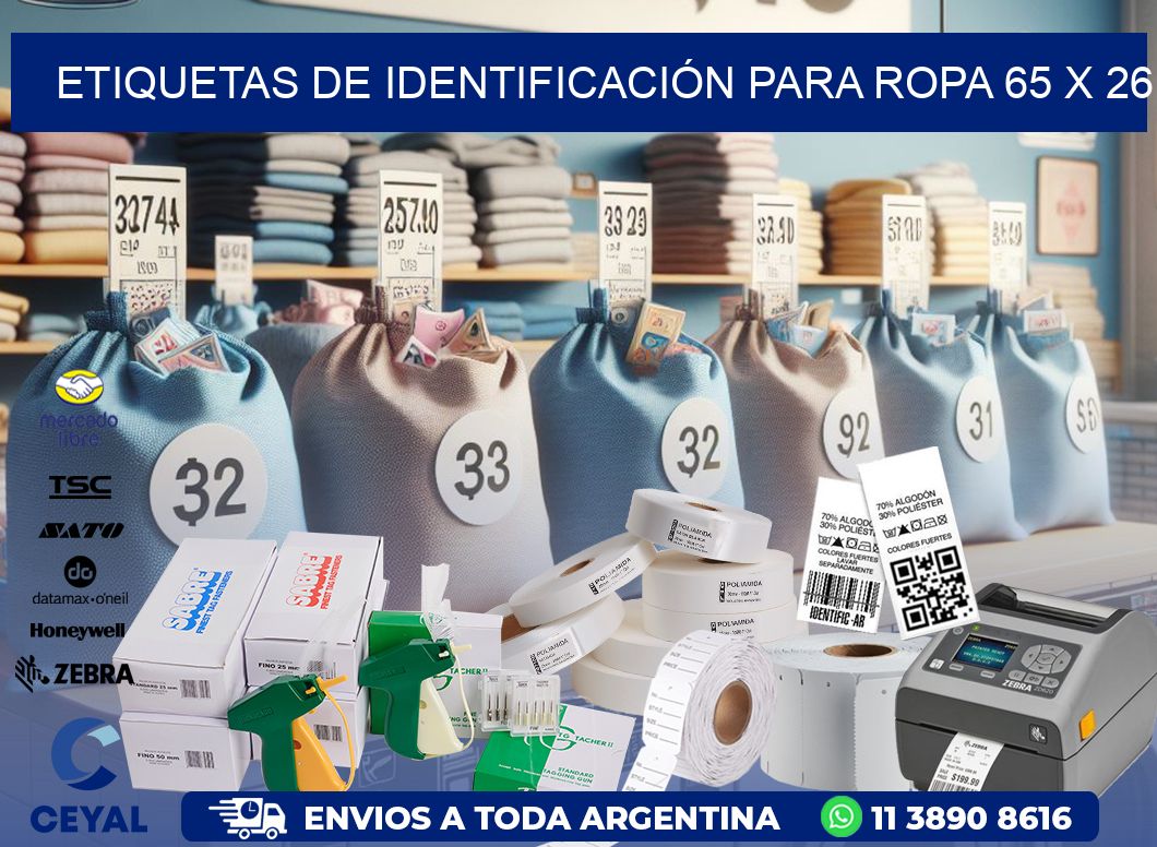 ETIQUETAS DE IDENTIFICACIÓN PARA ROPA 65 x 26