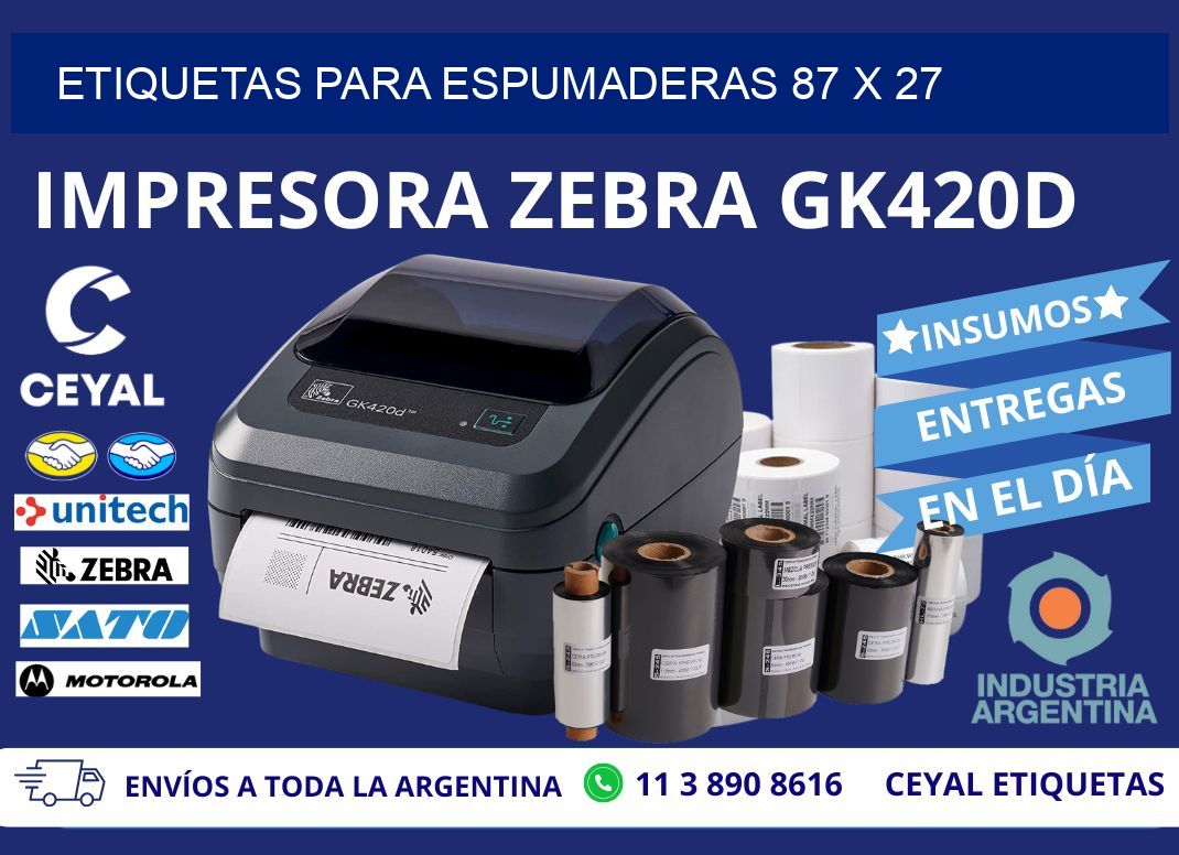 ETIQUETAS PARA ESPUMADERAS 87 x 27