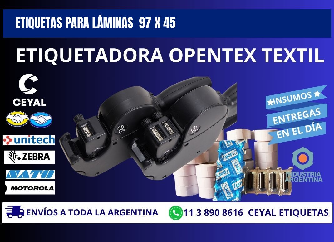 ETIQUETAS PARA LÁMINAS 97 x 45